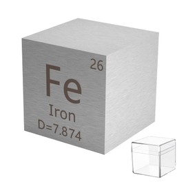 Iron Cube 10mm 99.99% Metal Cubes for Element Collections Lab Experiment Material Hobbies Simple Substance Block Display DIY (Fe 0.39inch)