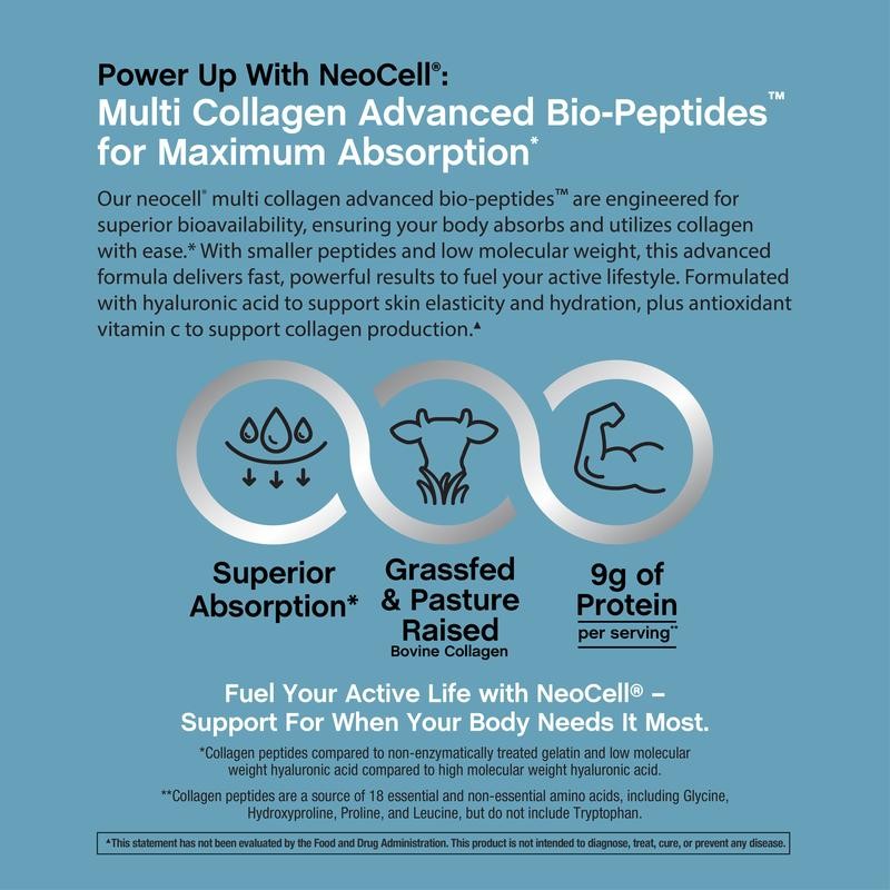 Multi Collagen Bio-Peptides Powder - Superior Absorption - Unflavored -