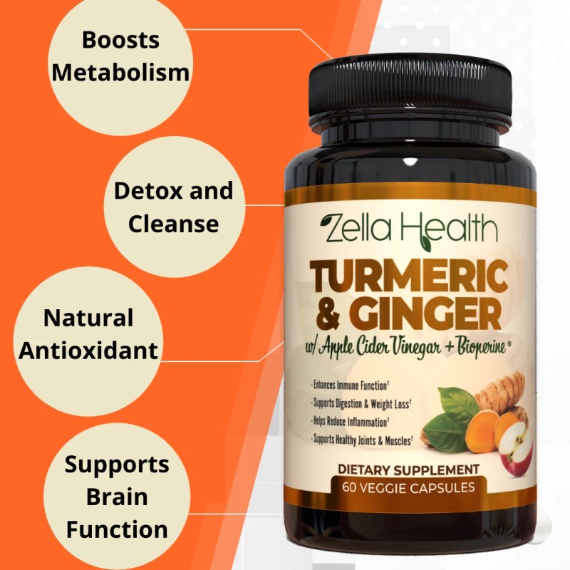 Zella Health Turmeric & Ginger with Apple Vinegar & Bioperine