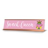 Snack Queen, Strawberry Gold Frame, Desk Sign (2x8“)