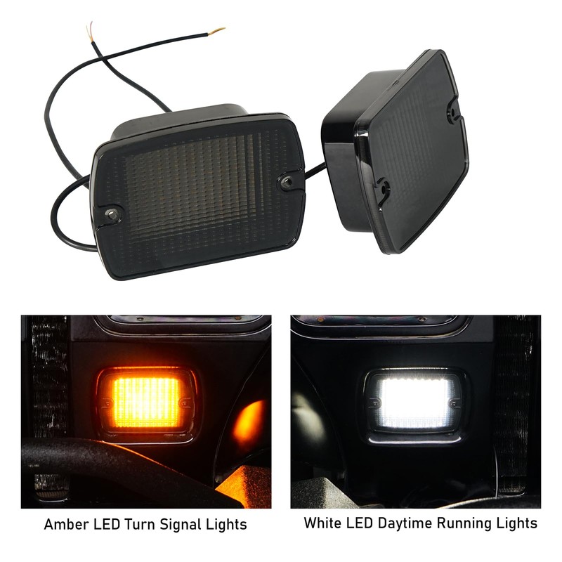 Hooke Road YJ Front Turn Signal Lights LED Amber Lamps