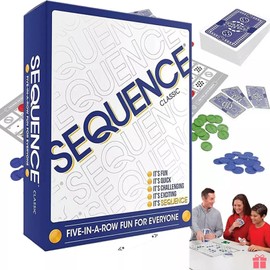 CHGZQDN Juegos de Mesa en Español,Sequence Juego de Mesa,Sequence Jumbo,con Tablero Plegable(Dura),Tarjetas y Fichas, Sequence Game para 2-12 Personas, Party Games