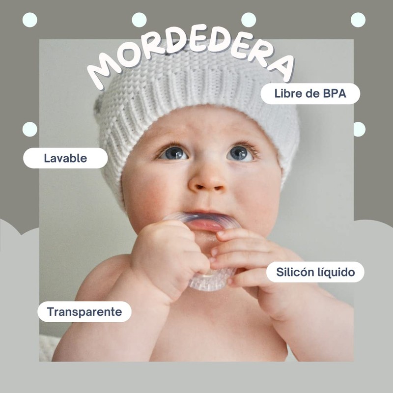 DOCURA - Mordedera Para Bebé 1 Pieza De Silicón Líquido,
