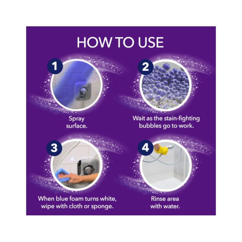 OxiClean Foam-Tastic Foaming Bathroom Cleaner Aerosol Spray, Changes Color When