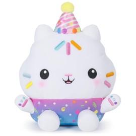 Gabby's Dollhouse Celebrations, Sprinkle Party Cakey Cat Plush, 10-Inch Interactive Stuffed Animal with Sounds, Kids Toys for Girls & Boys Ages 3+