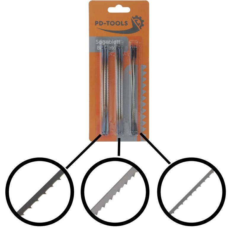 PD-TOOLS Scroll Saw Blades 18 Pieces 127 mm with Pin