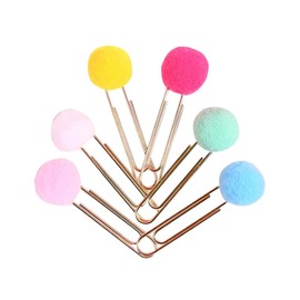 Operitacx Pack of 30 Coloured Paper Clips Animal Paper Clips Paper Clips Pompom Paper Clips Plush Ball Bookmark Plush Ball Bookmark Clips Bookmark Clips Account Pen