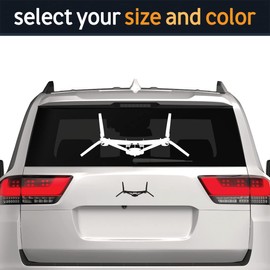 CV-22 MV-22 Osprey Sticker Decal Die Cut Self Adhesive Vinyl Many Color and Sizes Made in USA Weatherproof cv22 mv22 vtol Aircraft - Black 8" x 3.19"