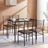 VECELO Kitchen Dining Room Table and Chairs [4 Placemats Included]