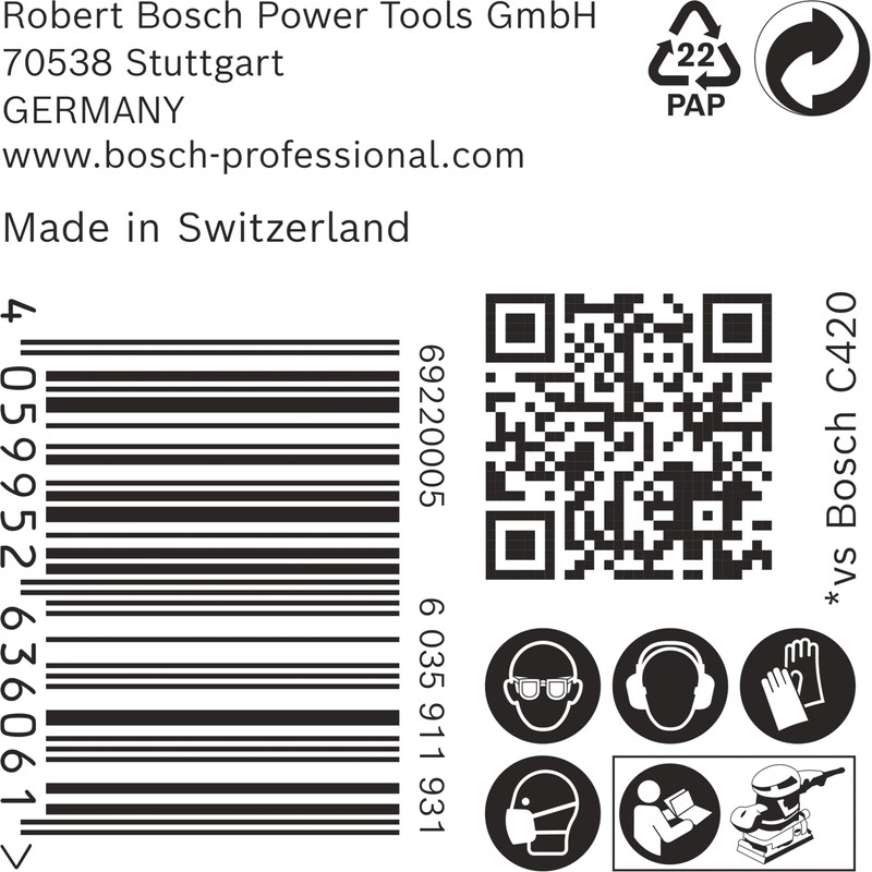 Bosch 50 x Expert C470 Sanding Sheets with 6 Holes