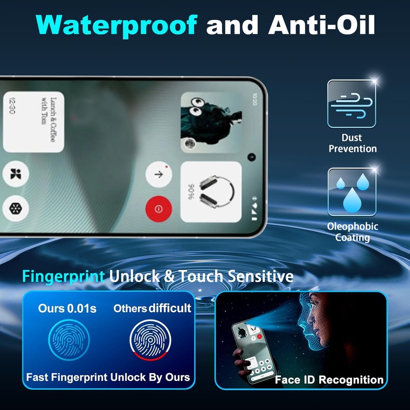 Fhyeugfy Tempered Glass Screen Protector Compatible for Nothing Phone 3