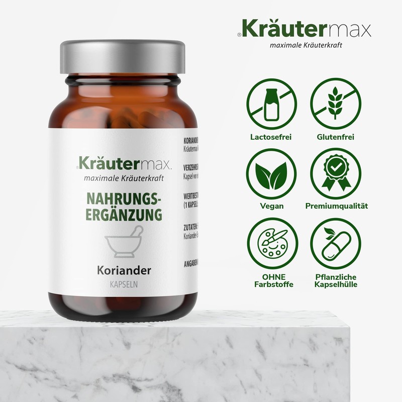 Coriander Capsules - High Dose Capsules from Coriander Plant Extract