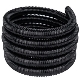 Pond Tubing,1 inch PVC Flexible Pond Hose, Black Corrugated Waterfall Sump Pump Hose,Drainage Pipe, Kinkproof for Garden Ponds, 1"x50FT