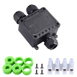 Waterproof IP68 Underground Junction Box,Outdoor External Electric Power Cord Boxes 3 Way Plug Line M25 Coaxial Cable Connector Wire Range 5-14mm