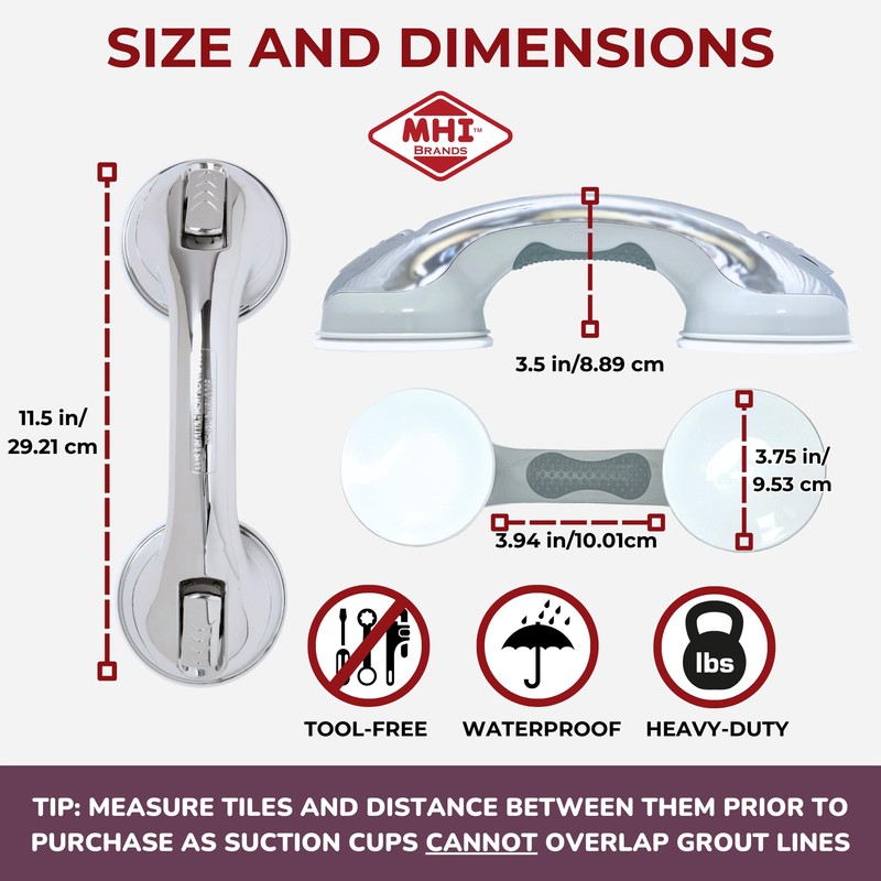 Safe-er-Grip Safe-er-Grip Changing Lifestyles Suction Cup Grab Bars for Bathtubs
