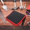 Drill Bit Storage Bag and Wrench Organizer with Clear Labels