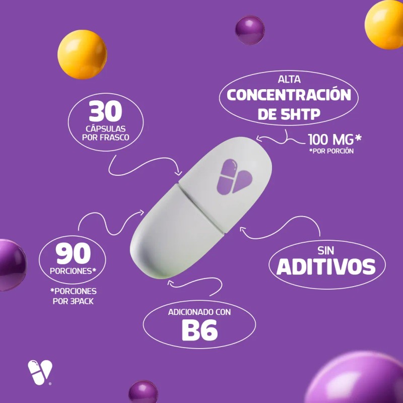 5 Htp + Vitamina B6 Vitamínik 3 Pack Con 90