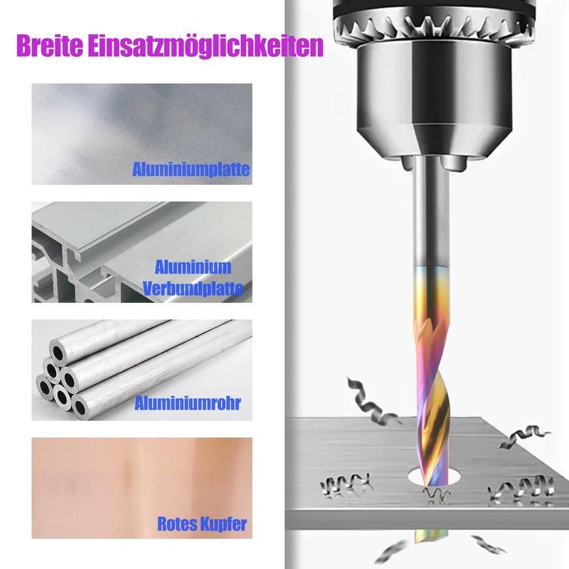 Trvoxviq CNC Milling Cutter with a Groove for Aluminium, 6