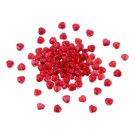 100Pcs Red Heart Beads, 6mm Mini Heart Shape Crystal Spacer Beads for Valentine's Day, DIY Crafts, Jewelry Making