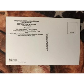 Bill Mazeroski Postcard- Baseball Hall of Fame Induction Plaque - Photo -Pirates