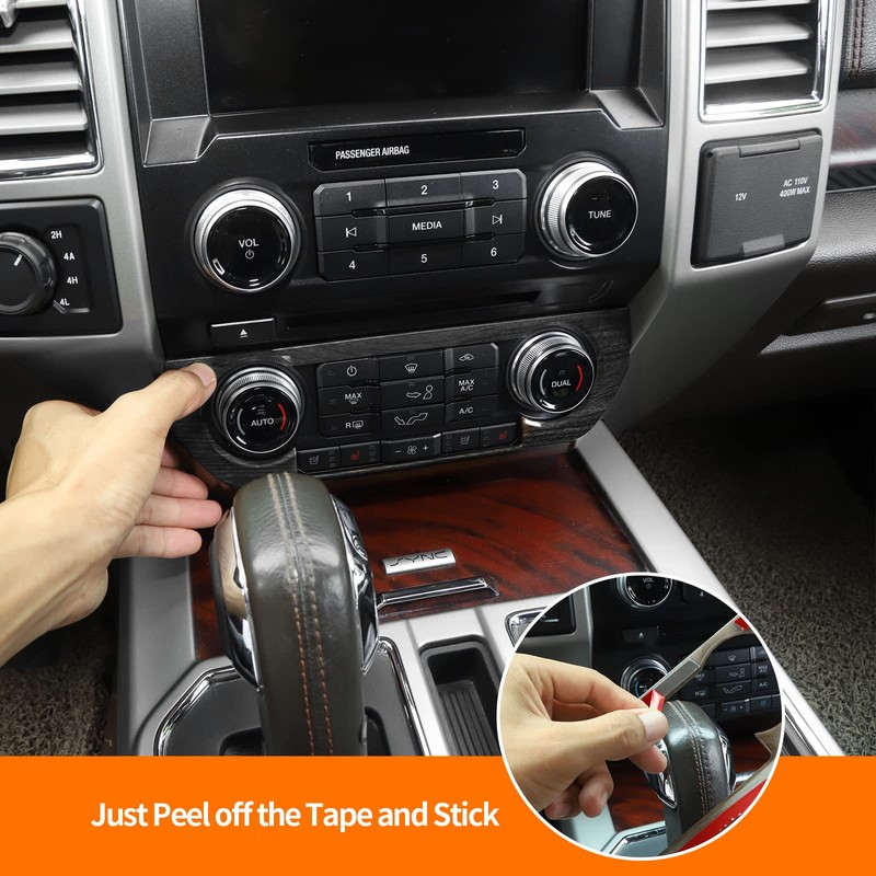 Hoolcar Interior Center Console Dashboard Navigation Trim Cover Kit ABS