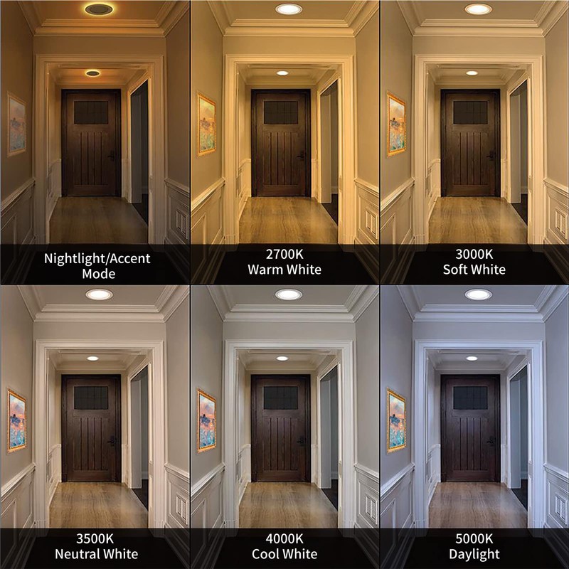 Meconard 6 Pack 4 Inch 5CCT LED Recessed Lighting with
