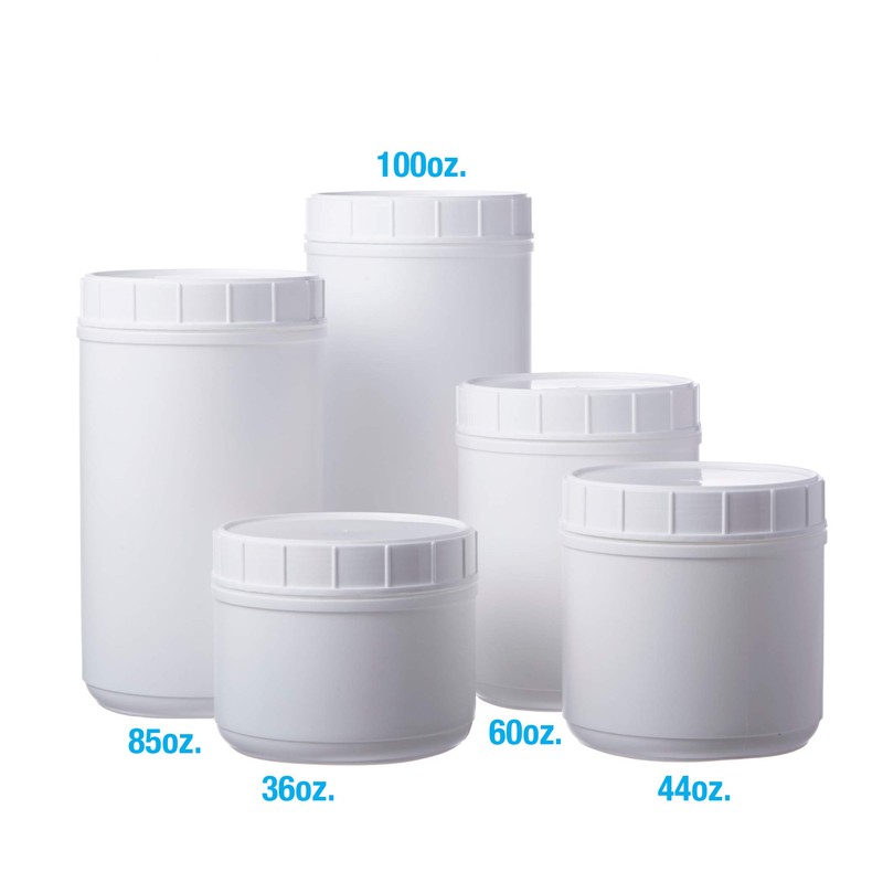 Consolidated Plastics 42591 HDPE Canister, White, 60 oz., 12 Piece