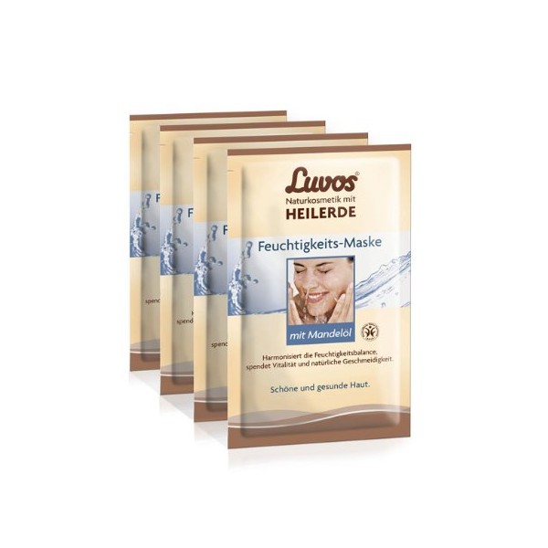 Luvos Moisture Mask with Almond Oil Pack of 4 Cream Mask in Sachet 8 x 7.5 ml