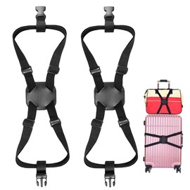 Wanfoou 2-Pack Bag Bungee,Luggage Straps Suitcase Straps,Travel Luggage Bag Bungee Suitcase Adjustable Belt,Adjustable Portable Travel Luggage Accessories(Black)