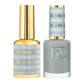 DND DC Gel Polish Set, Green Collection, UV/LED Gel Polish and Air Dry Nail Lacquer, Matching Chip-Free Polish Duo, 096 Olive Garden, 0.5 Fl Oz