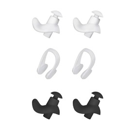 Swimming Ear Plug and Nose Clips for Divers and Swimmers,4 Sets Reusable Swimming Nose Clips Nose Plugs for Swimming Nose Protector for Adults Kids(with Boxes)