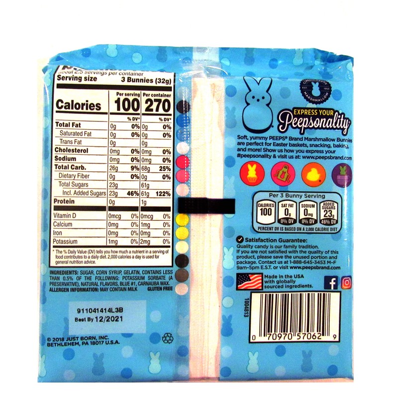 Peep (1 bag) Easter Blue Marshmallow Bunny Candy - 8