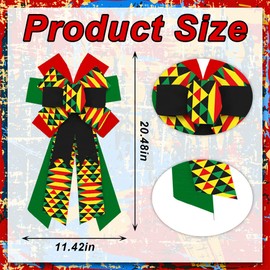 Hying Large Juneteenth Wreath Bows for Front Door, Happy Kwanzaa Bows Red Black Burlap Bows Black History Month Bows African American Freedom Craft Bows for Wreath Juneteenth Decorations Supplies