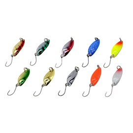 Night Army Fishing Tackle Lure, 0.01 oz (2.5 g/3.0 g), Spoon Lure Set, Includes Line Cutter, Mountain Stream, Fishing, Lake, Tube Fishing, Trout, Rainbow Trout, Brown, Iwana, Yamame (10 Color Set)