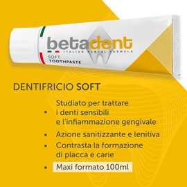 Betadent Set of 4 Soft Teeth for Sensitive Teeth Fights Gum Disease Hygienic and Soothing With Aloe Vera, Tea Tree Oil and Natural Ingredients 4 x 100ml