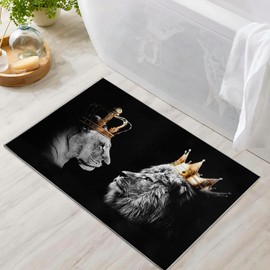 citari Lion Area Rug 2x3 ft for Bedroom Entryway Rugs Non-Slip Bath Rugs Funny Bathmats Washable Carpet Indoor Floor Mats for Living Room Kitchen Kid's Room Modern Small Rug for Door Mat