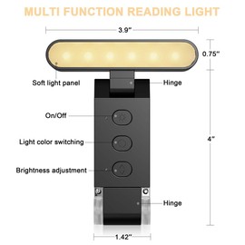 OWOWL Book Light, Reading Light with 6 Brightness 5 Color Temperatures & Timer Expertise Book Light for Reading in Bed, USB Rechargeable Slim and Lightweight Lamp for Book Lovers Kids