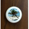 White PALM TREE OCEAN BEACH OCEAN WHITE CERAMIC KITCHEN CABINET DRESSER KNOB DECOR