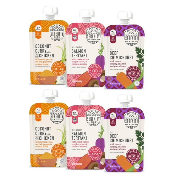 Serenity Kids 7+ Months World Explorers Baby Food Pouches Puree