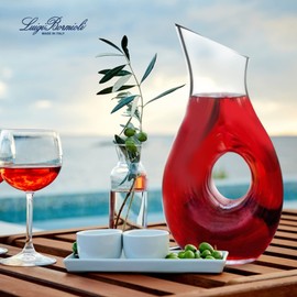 Luigi Bormioli Crescendo 48 Ounce Carafe, Crystal Glass Pitchers, Dishwasher Safe Decanter, Made In Italy