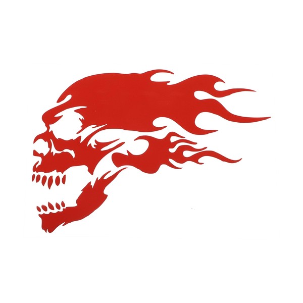 Partuto Reflective Bumper Decal Reflective Red Square Skull Flame Pattern