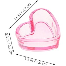 Plato Dappen de Vidrio en Forma de Corazón Rosa 3 Piezas para Uñas Cuenco sin Tapa, Soporte para Pinceles y Herramientas de Manicura, Acabado Elegante y Bonito
