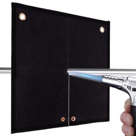 11.8x11.8 Inch Welding Blanket Fireproof, Hangable Heat Shield Mat 1800°F Heat Resistance Flame Protector Pad Welders Fire Retardant Blankets for Plumbing Brazing Soldering Supplies