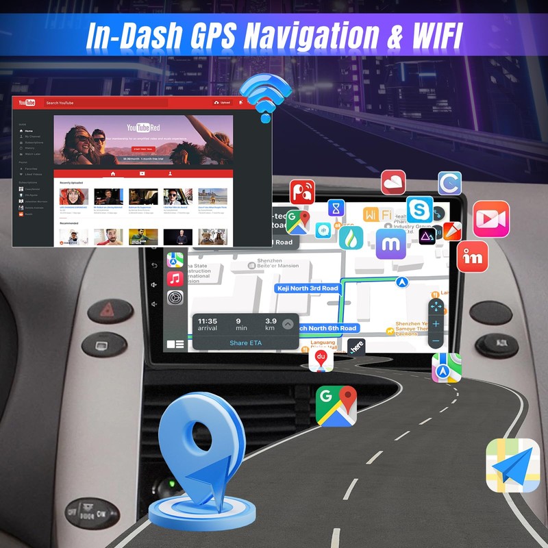 Leadfan Android Radio Stereo for Toyota Sienna 2004-2010 Wireless Carplay