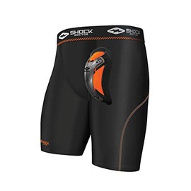Shock Doctor Ultra Pro Compression Shorts Supporter w/ Ultra Cup protector, Youth & Adult sizes, Black, Large