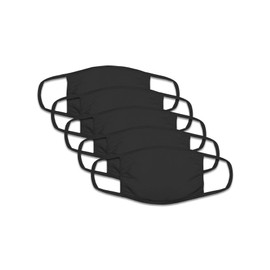 Fruit of the Loom Reusable Cotton Face Mask (Pack of 5) (Black)
