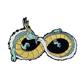 Infinite Luck Dragon, Lucky Noodle Dragon with Sparkle Belly Enamel Pin