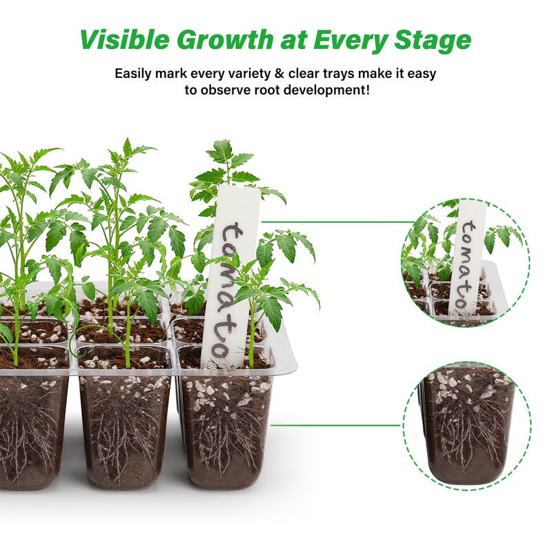 Bonviee 5-Pack Seed Starter Tray Seedling Kits,Plant Starter Kit with