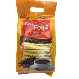 Cafe Feliz Mocha Gold Instant Coffee Mix, 12g per Stick, 100 Sticks