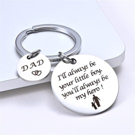 DOYOUDO Dad Keychain from Son Funny Daddy Key Chain Birthday Fathers Day Thanksgiving Christmas Gifts
